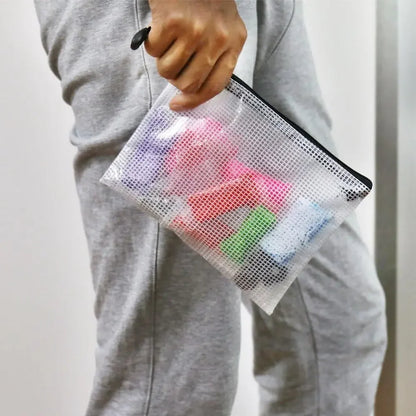 Mesh Zipper Document Bag Set - 3/5PCS A3 A4 A5 A6 Stationery Storage Pouches for School & Office Supplies