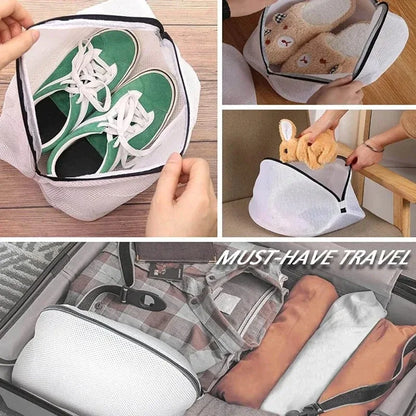 Mesh Laundry Bag for Shoes – Zippered Washing Machine Shoe Storage, Protective Clothes Organizer Box