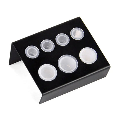 Stainless Steel Tattoo Ink Cup Holder — Black Pigment Stand with 7 Holes for Microblading & Tattoo Accessories