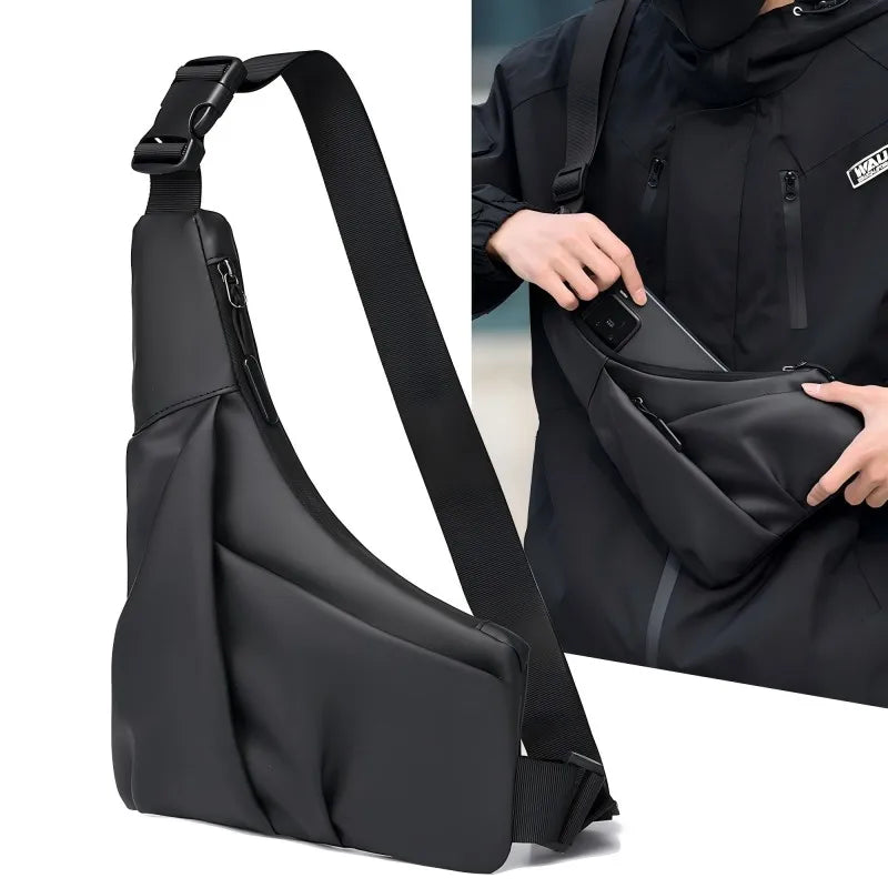 Anti-Theft Triangle Crossbody Bag – Adjustable Strap Casual Chest Bag for Men, Perfect for Outdoor, Travel & Commuting