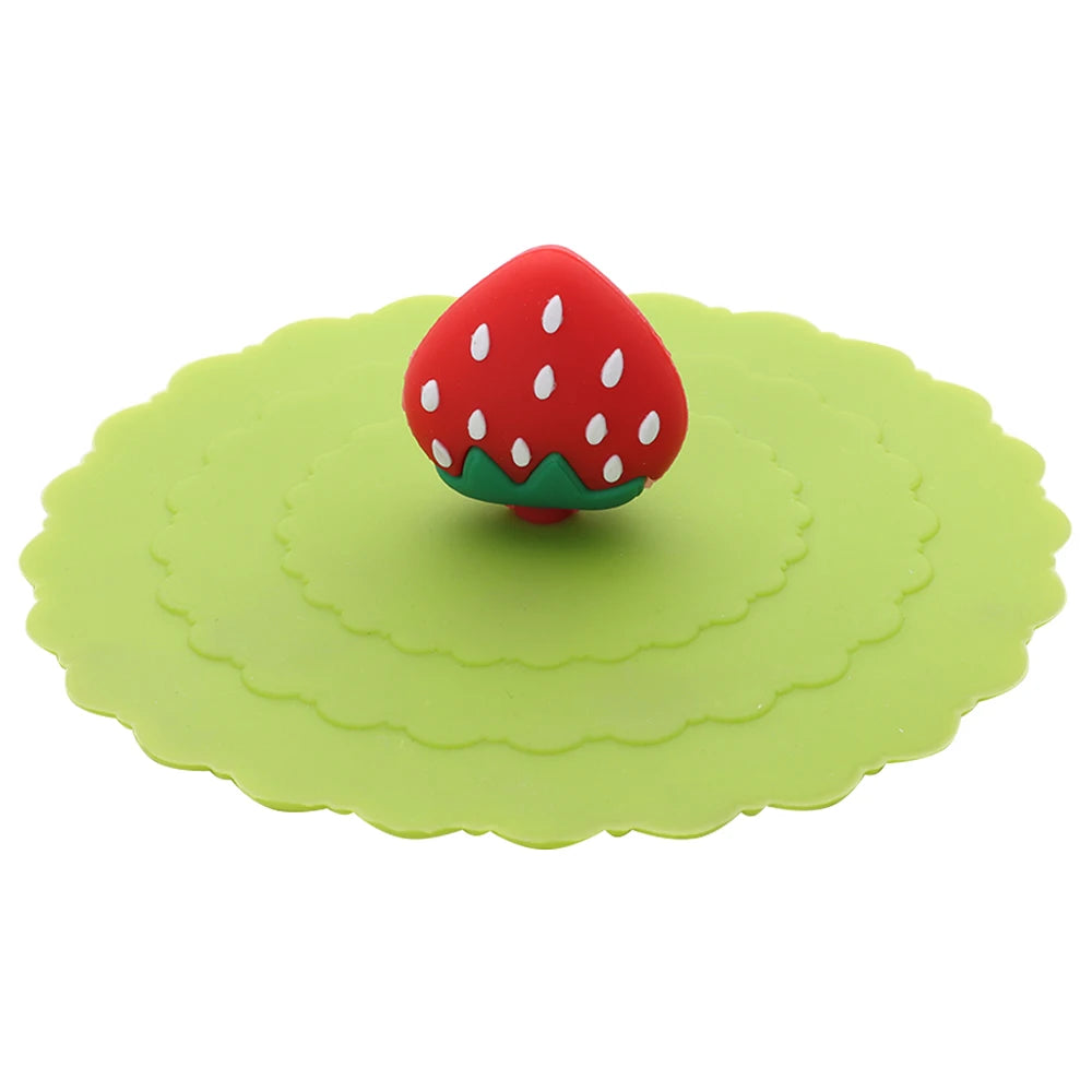 Cartoon 10cm Cute Silicone Cup Cover - Heat-Resistant, Leak-Proof, Dustproof Sealed Lid for Tea Cups