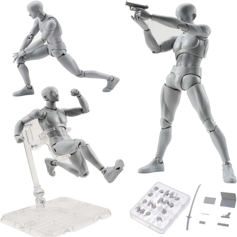 Sketch Drawing Figurines – Male & Female Movable Body Kun/Body Chan Anime Action Figure Mannequin