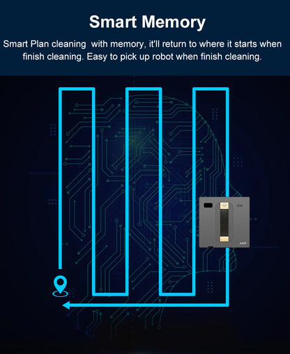 ABIR WD8 Robot Window Vacuum Cleaner – Dual Ultrasonic Spray, APP & Remote Control, Smart Home Glass Mop & Auto Wall Cleaning Robot