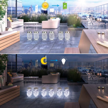 Mason Jar Solar Bottle Lights – LED String Fairy Lights, Waterproof Hanging Lantern for Garden & Wedding Decorations