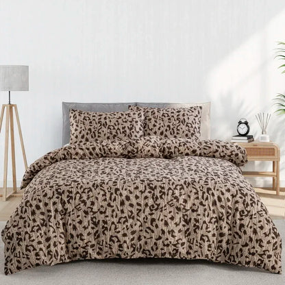 Grey Feather Duvet Cover Set – Full/Queen Boho Bird Plume Luxury Soft Reversible Comforter for Kids & Teens
