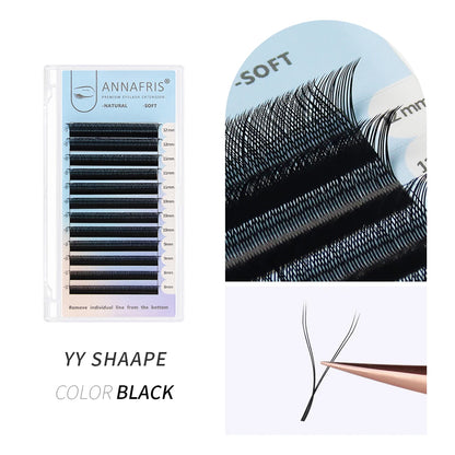 ANNAFRIS Premade Volume Lash Fans – YY 3D 4D 5D W-Shaped Automatic Flowering Mink Eyelash Extensions, Soft & Dense