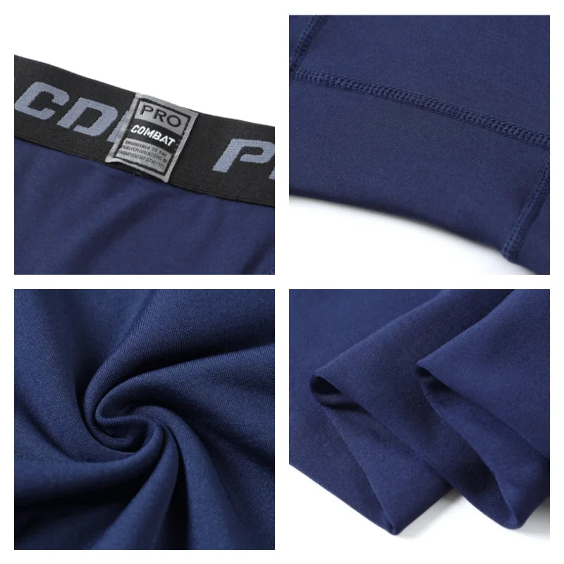 Winter Men's Thermal Underwear – Fleece Compression Tights & Warm Long Pants (3XL)