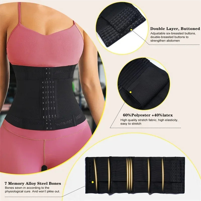 Women’s Waist Trainer – Tummy Control Slimming Body Shaper & Flat Belly Corset Belt
