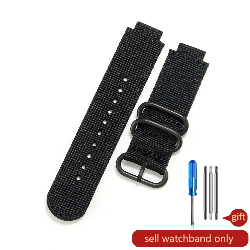 16mm Premium Nylon Canvas Watch Strap for Casio DW-5600 DW-5610 GW-B5600 - Convex Interface Replacement Wristband