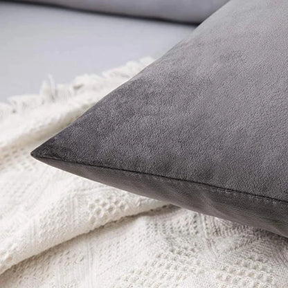 Inyahome Soft Velvet Cushion Cover - Pink Grey Beige Green Decorative Pillowcase For Bedroom Sofa 30x50cm 45x45cm
