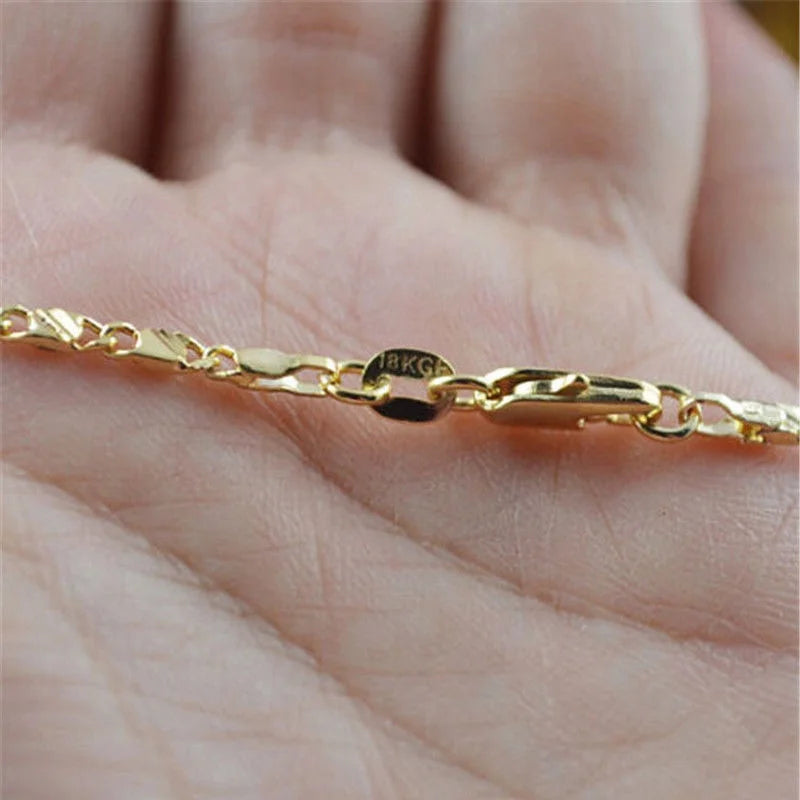 Exquisite 18K Gold-Filled Necklace for Men & Women – 16-30 Inch Fashion Jewelry Chain