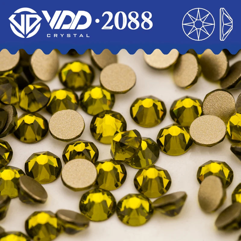 VDD AAAAA Crystal Flatback Rhinestones - SS16-SS30 16-Cut Gems for DIY Crafts & Nail Art Decoration