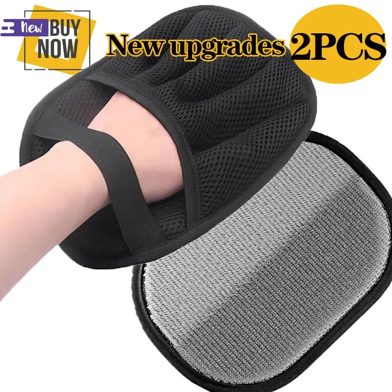 Upgraded Pet Hair Removal Gloves – Reusable Double-Sided Grooming Gloves for Pets, Fur & Carpet Cleaning