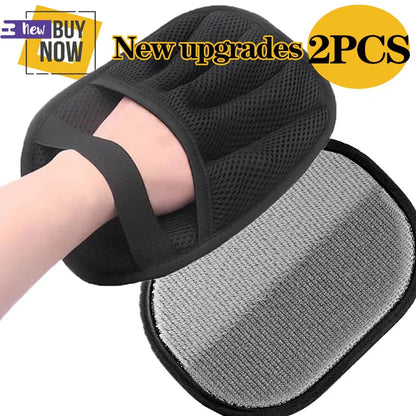 Upgraded Pet Hair Removal Gloves – Reusable Double-Sided Grooming Gloves for Pets, Fur & Carpet Cleaning