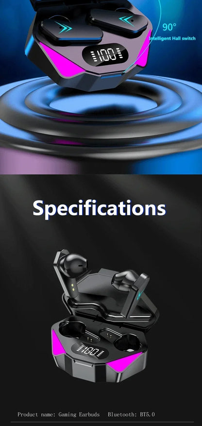 NEW AIR X15 Wireless Gaming Earphones — Bluetooth Low-Latency 65ms Earbuds, Gamer Headset with Mic Handsfree