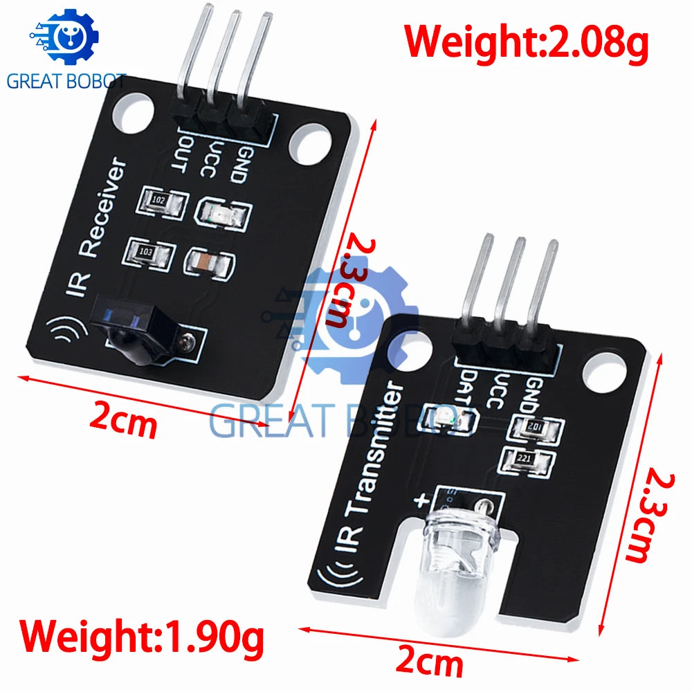 BS 1Set IR Infrared Transmitter & Receiver Module – 38kHz Digital Sensor with Remote Control for Arduino