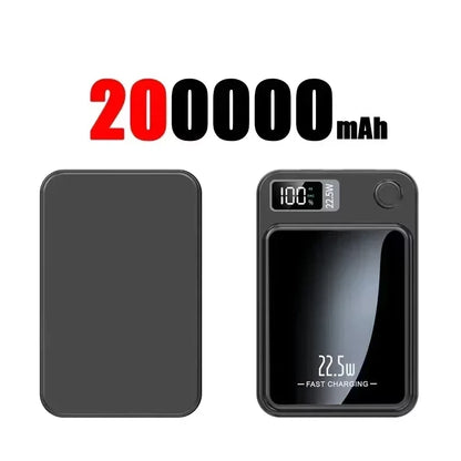 Lenovo 100000mAh Magnetic Power Bank - Wireless Fast Charger Portable Battery Pack for iPhone, Samsung & Xiaomi