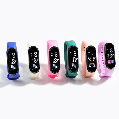 Kawaii Kids Smart Watch – Waterproof Digital Sports Watch for Boys & Girls with Silicone Strap