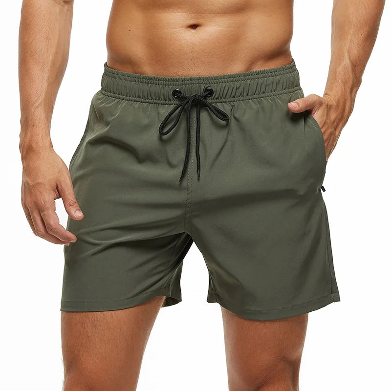 Men’s Summer Swim Shorts – Escatch Breathable Sport Board Shorts with Elastic Waist, Mesh Liner & Pockets Swimwear Beach Bermudas