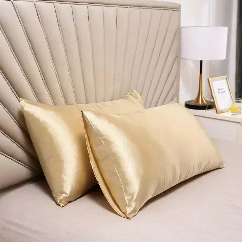 Natural Mulberry Silk Pillowcase - Luxury Soft Bedding Cover for Hair & Skin Protection Customized Sizes