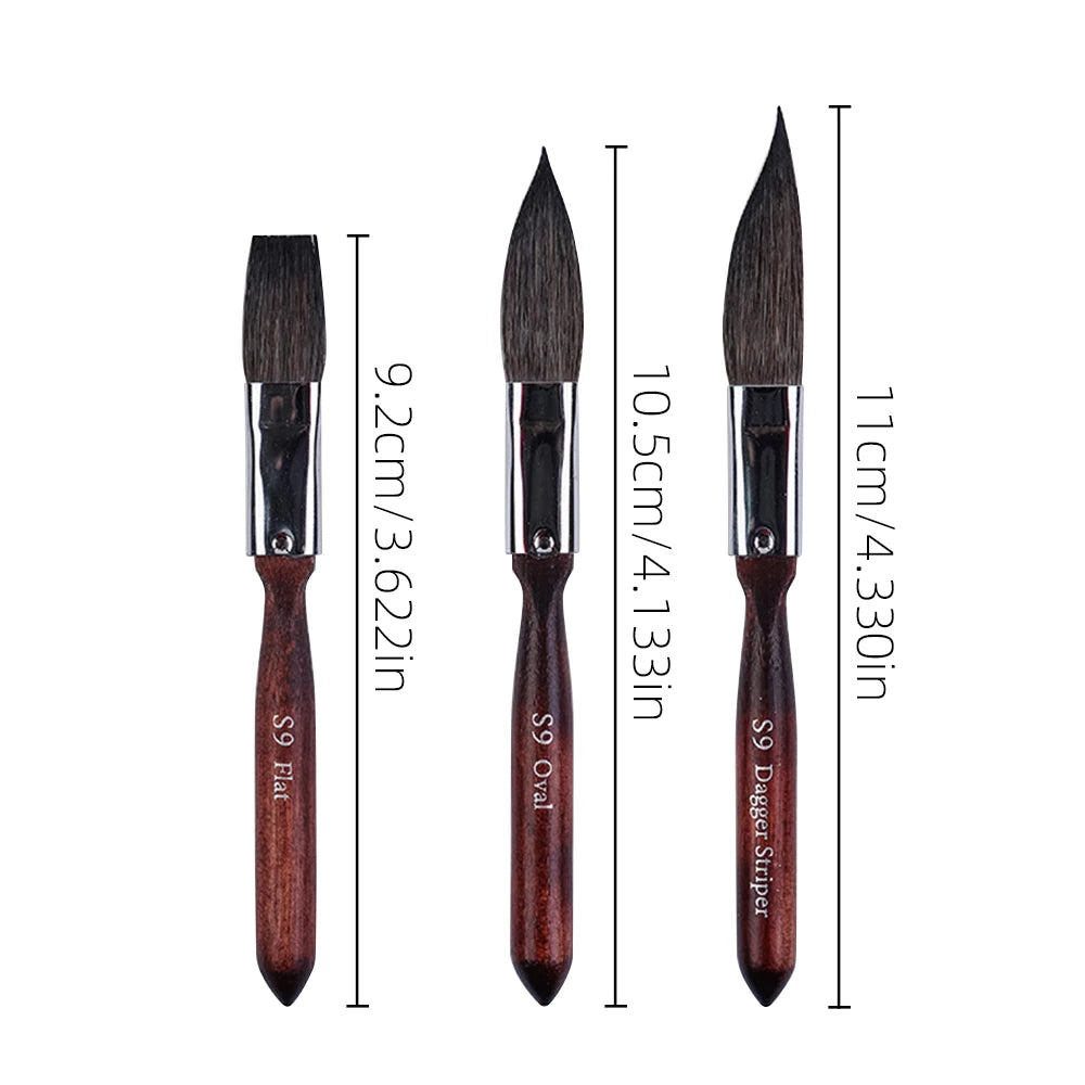 Artsecret Mini Dagger Oval Flat Squirrel Hair Brushes Set – Professional Watercolor Painting Tools