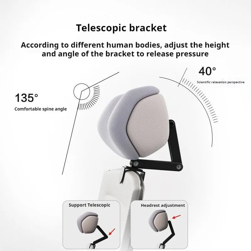 Upgraded Memory Foam Headrest for Office Chair — Adjustable Height & Angle Neck Support Pillow Cushion