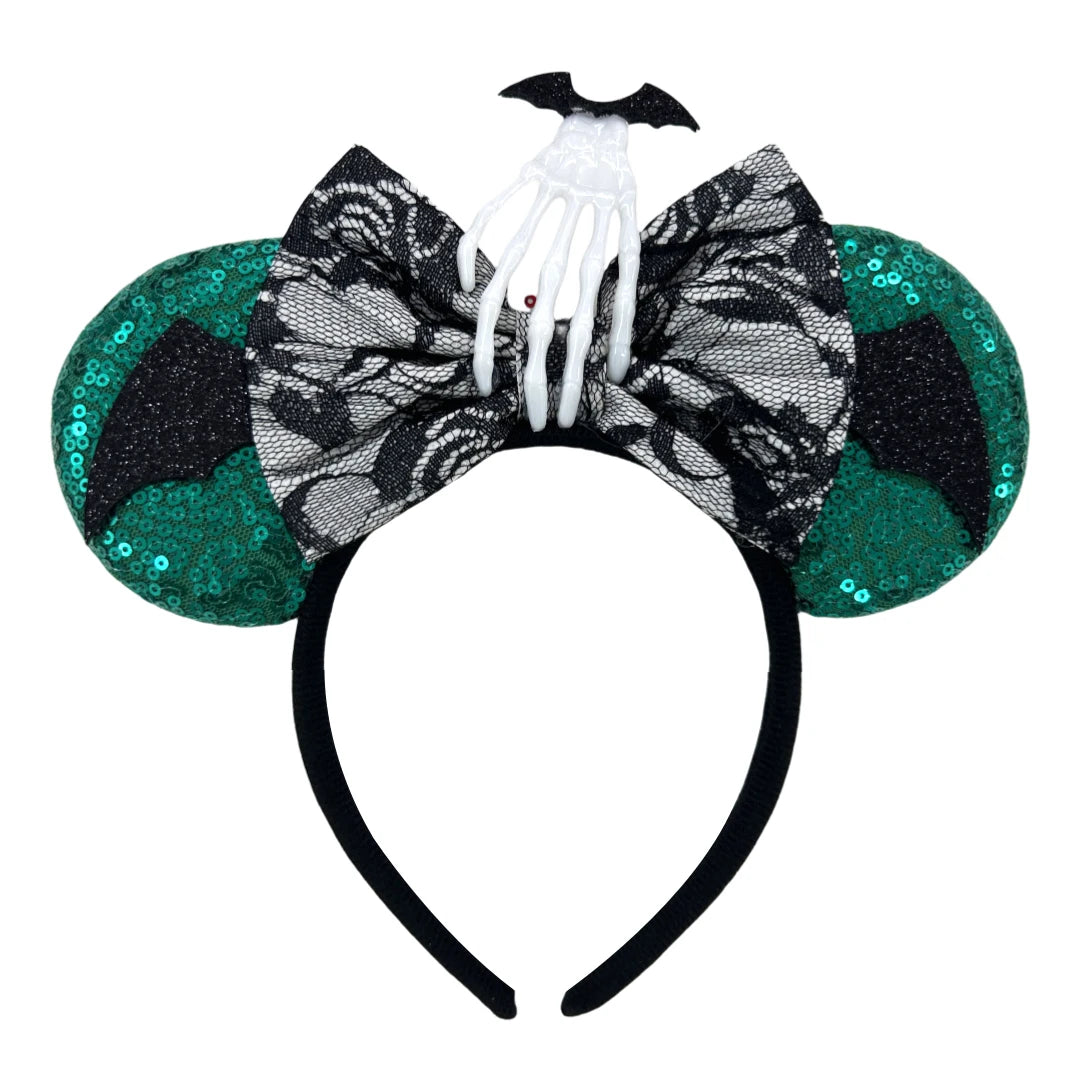 Mickey Mouse Ears Headband with Bow – Sequin Candy Cosplay Costume Party Accessory for Girls & Women, Christmas Gift