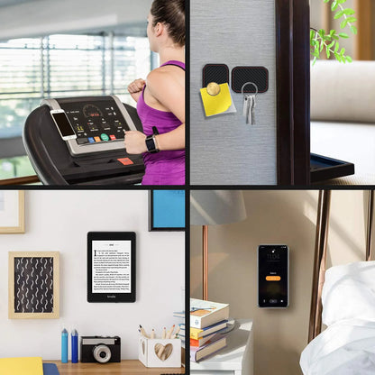 Magnetic Car Phone Mount - Flat Rectangle Smartphone Holder for Car Dashboards, Desks, and Metal Surfaces