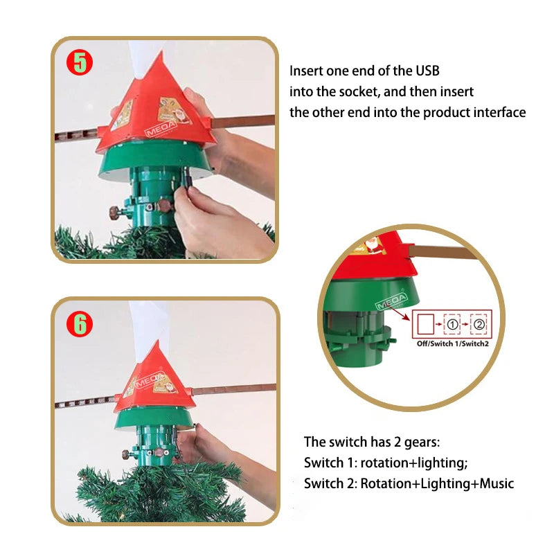 Battery Operated Railway Train with Sound & Light – Electric Christmas Tree Top Star Track Toy for Kids