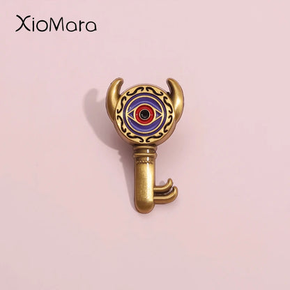 Retro Cartoon Dungeon Key Badge – Adventure Game Brooch Pin for Men & Women Party Accessories