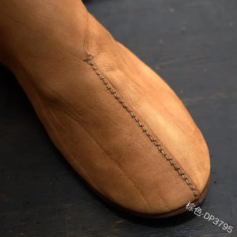 Men’s Medieval Ankle Boots - Retro Knight Prince Samurai Leather Casual Shoes
