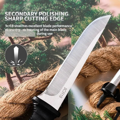 5Cr15Mov Stainless Steel Meat Cleaver & Boning Knife – Sharp Fishing Knife with Holster, Multifunctional Vegetable Peeler