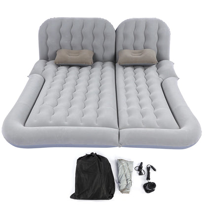 2-in-1 Car Travel Bed Inflatable Mattress — Soft PVC Flocking Sleeping Cushion for Car & SUV