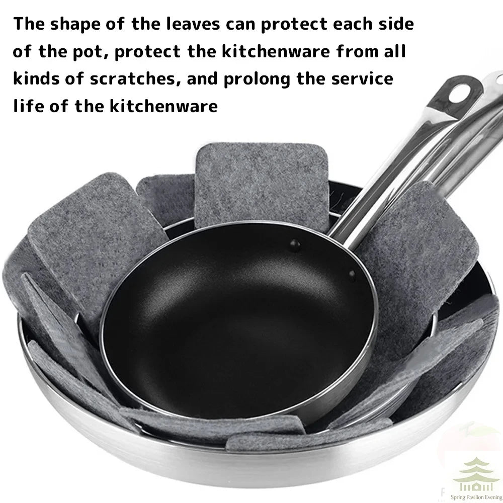 Pot & Pan Protectors Set - 12-Piece Non-Woven Cookware Divider Pads in 3 Sizes