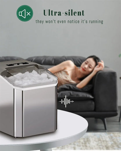 110V/220V Electric Ice Maker – Portable Automatic Bullet & Round Ice Cube Machine, Professional Use