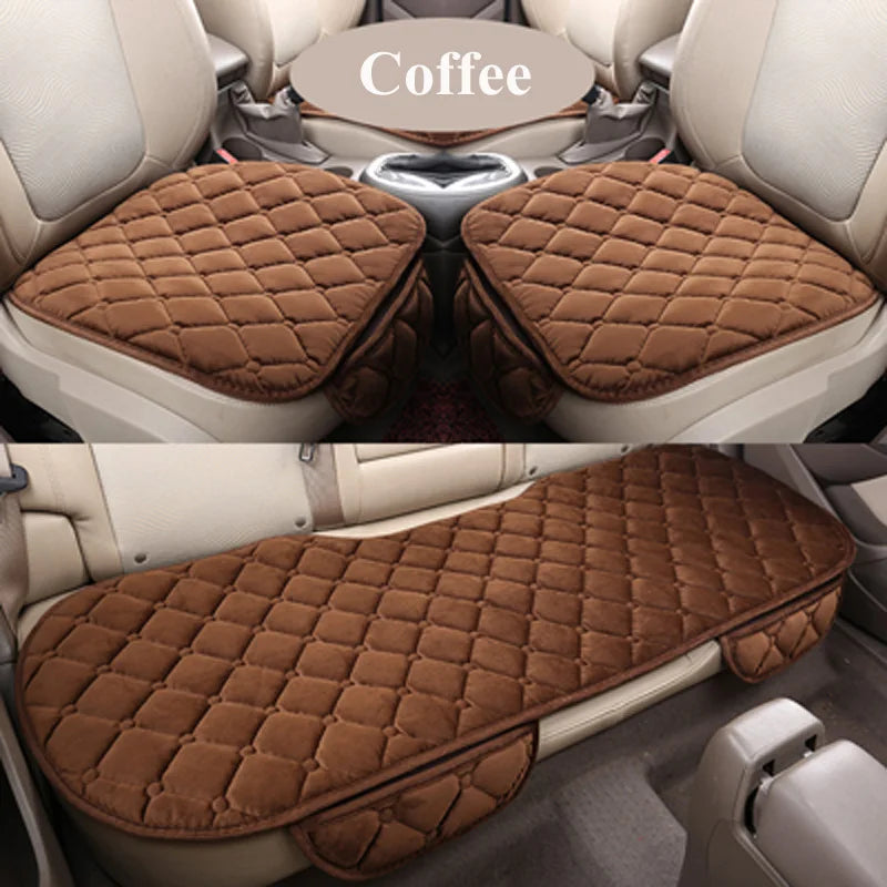 Winter Plush Car Seat Covers - Universal Warm Anti-Slip Front & Rear Seat Protectors