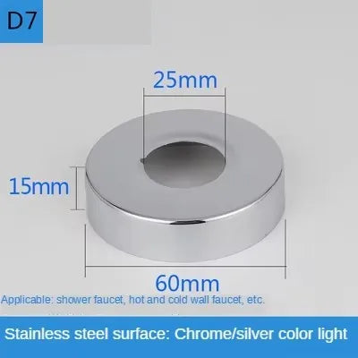 2Pcs Stainless Steel Faucet Decorative Cover – 1/2" & 3/4" Water Pipe Connector Heightening Valve Panel for Kitchen & Shower Faucet Accessories
