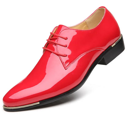 Men’s Leather Pointed Toe Dress Shoes - Business Wedding Party Formal Dance Shoes