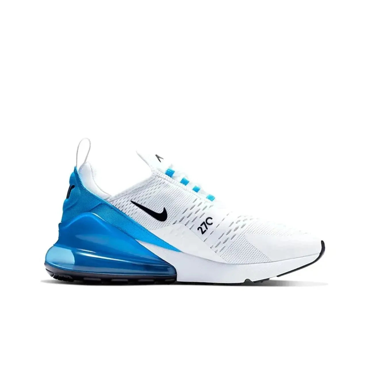 Nike Air Max 270 Running Shoes – Mesh, Shock Absorption, Non-Slip, Abrasion Resistant, Unisex Black & White Low Top
