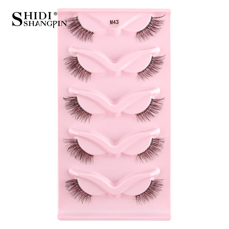 SHIDISHANGPIN 3D Half Cat Eye Lashes – Natural Winged Fox Faux Mink Eyelashes for Makeup