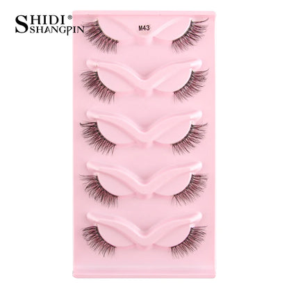 SHIDISHANGPIN 3D Half Cat Eye Lashes – Natural Winged Fox Faux Mink Eyelashes for Makeup