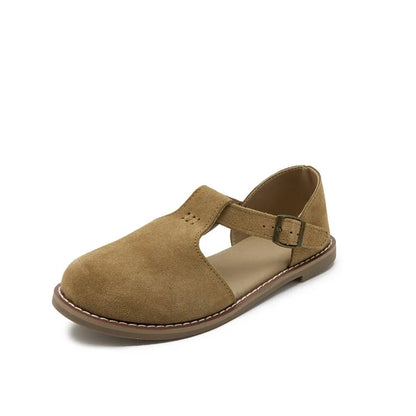 AIYUQI Women’s Retro Leather Sandals 2024 — Flat Sole Hollow Roman Style Summer Shoes