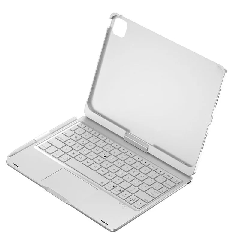 iPad Case with Bluetooth Keyboard — 360° Rotatable Foldable Stand, Pen Slot & RGB Backlight for iPad Air 11/10.9-inch Models