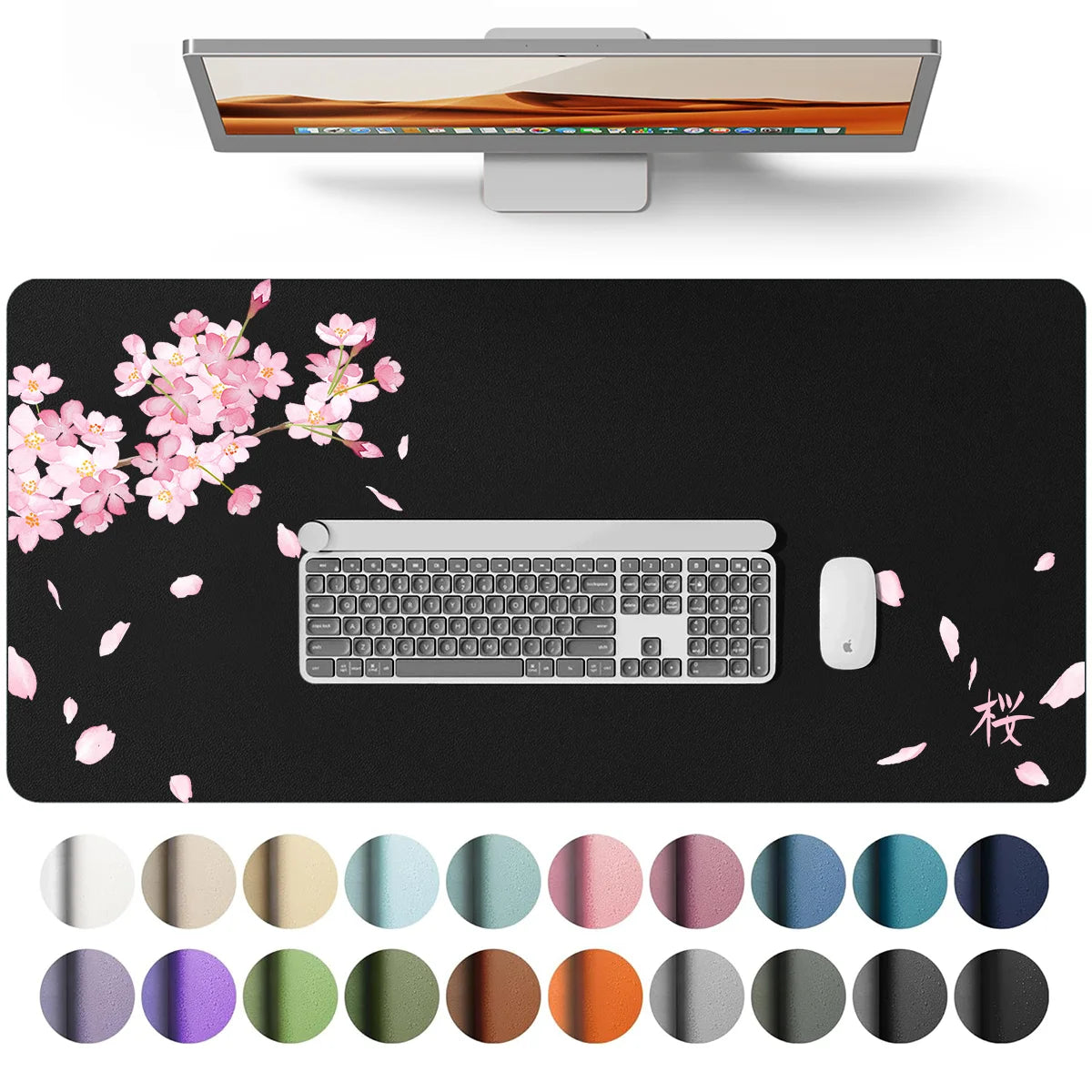Large Waterproof PU Leather Desk Mouse Pad – Gaming Keyboard Desk Mat, Office Writing Surface Protector for Home & Work Setup