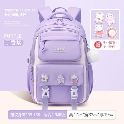 Girls’ School Backpack Set – Kawaii Water-Resistant Bookbags for Elementary Kids, Primary School Bag
