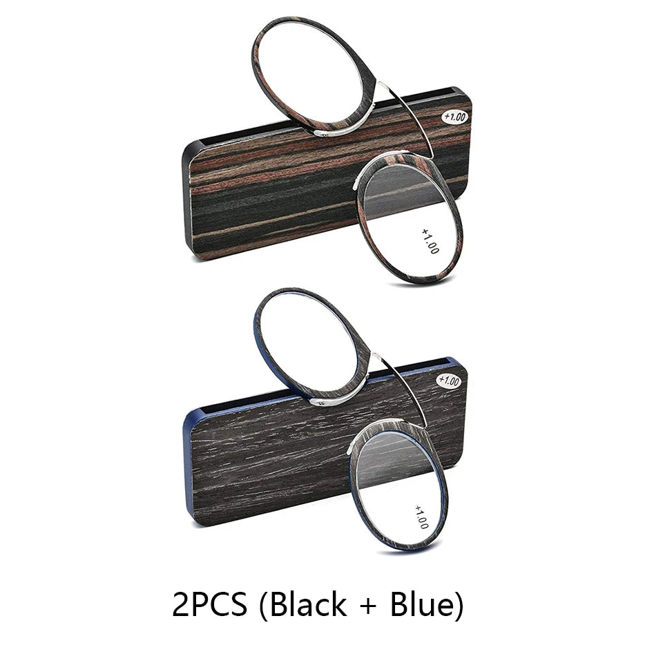 NONOR Magnifying Nose Clip Reading Glasses - Ultralight TR90 No Arm Portable Eyewear with Case +1.0 to +3.0 Lens