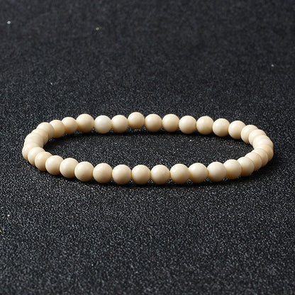 4mm Natural Stone Bead Stretch Bracelet for Men & Women – Agate Lava Handmade Reiki Crystal Jewelry