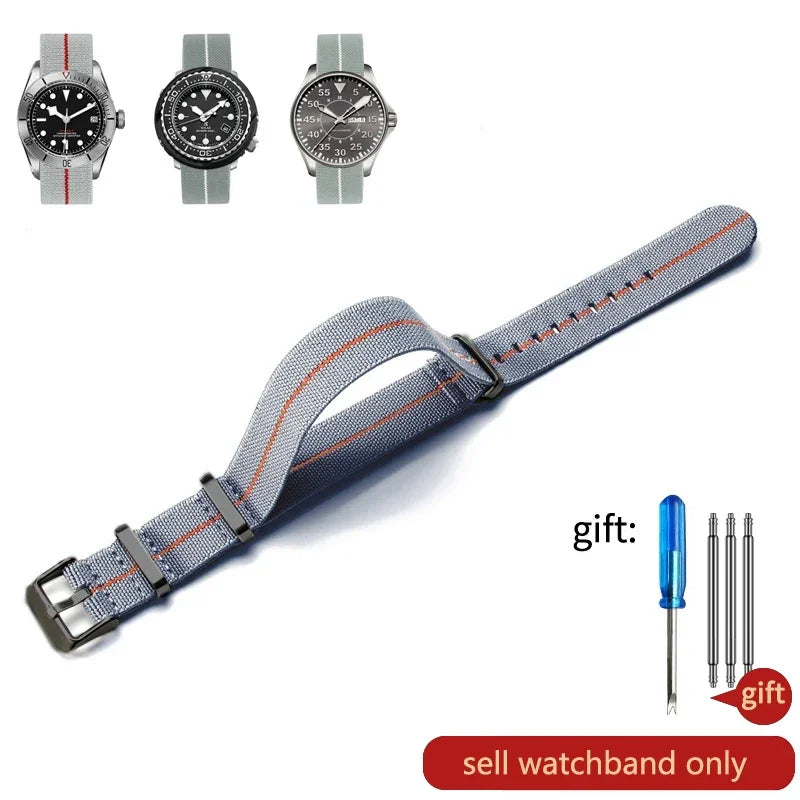 60's French Army Nylon Watch Strap - Woven Military Watch Band for Rolex, Seiko, Tudor & Omega