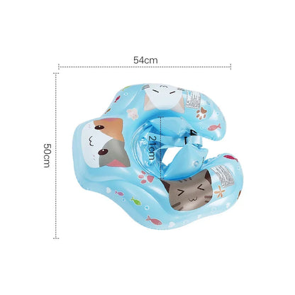 Kids Inflatable Swim Ring - Cartoon Swimming Pool Float for Babies and Children, Pool Parties & Bath Time