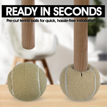 4pcs Precut Walker Tennis Balls – Heavy Duty Felt Pads for Furniture Legs & Floor Protection